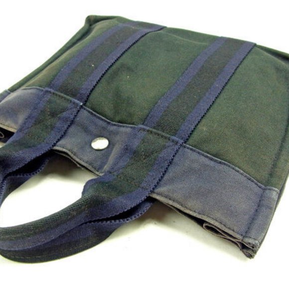 Hermes Tote bag Fourre Tout Black Navy Woman Authentic Used Y5967 - Picture 4 of 6